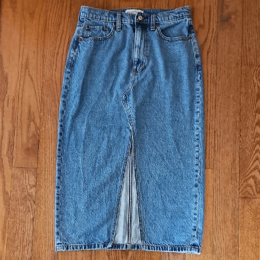 Abercrombie & Fitch Blue Denim High Rise Skirt